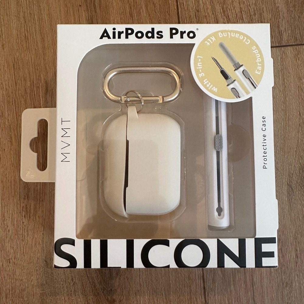 MVMT AirPods Pro Silicone Protective Case White with 3-in-1 Cleaning Kit New